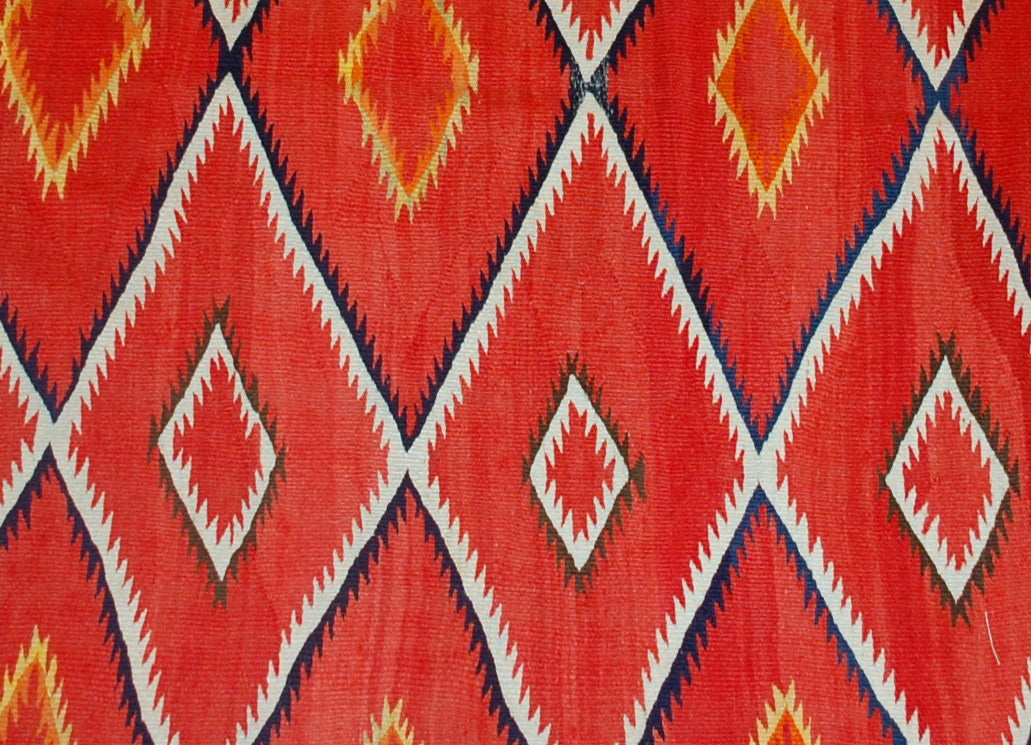 Handmade antique collectible Native American Navajo blanket 1870s