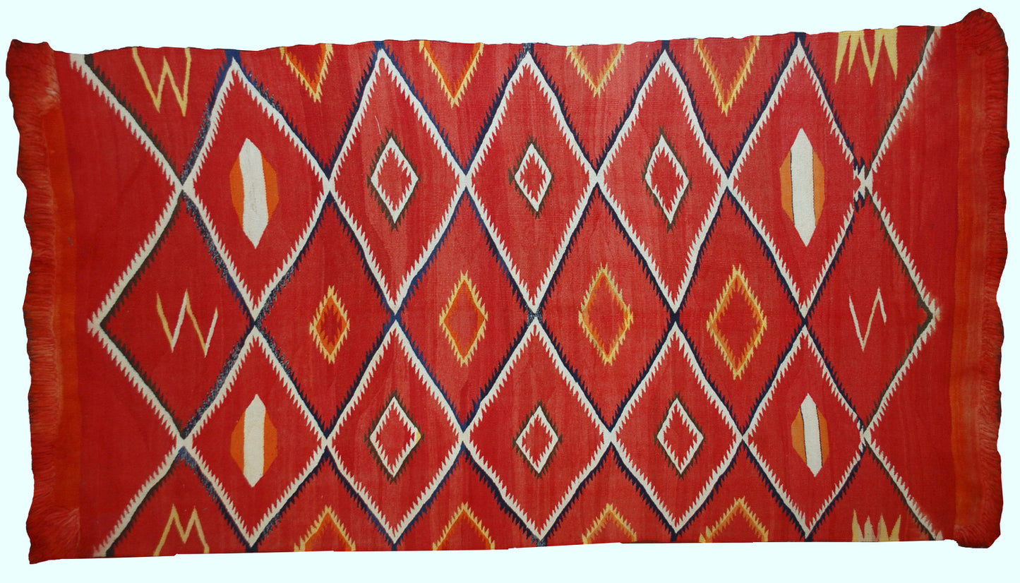 Handmade antique collectible Native American Navajo blanket 1870s