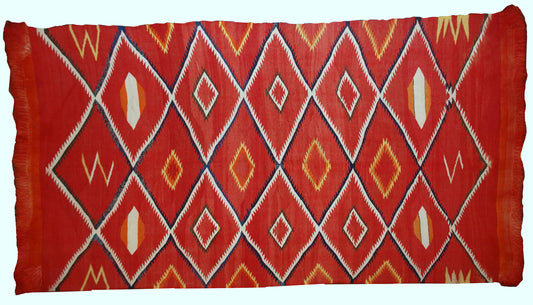 Handmade antique collectible Native American Navajo blanket 1870s