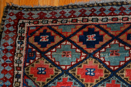 Handmade antique collectible Persian Jaf Kurdish bag face 1880s