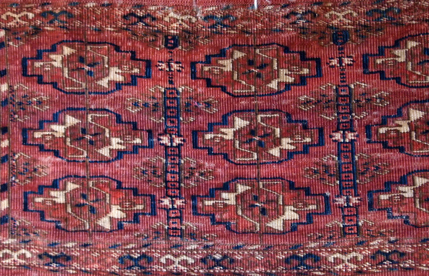 Handmade antique Turkmen Tekke Torba rug 1860s
