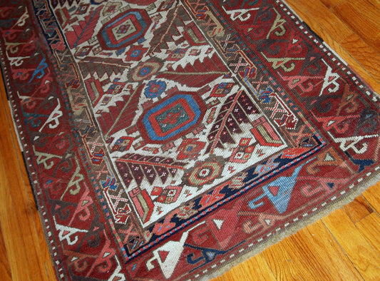 Handmade antique collectible Nothwest Persian runner 1840s