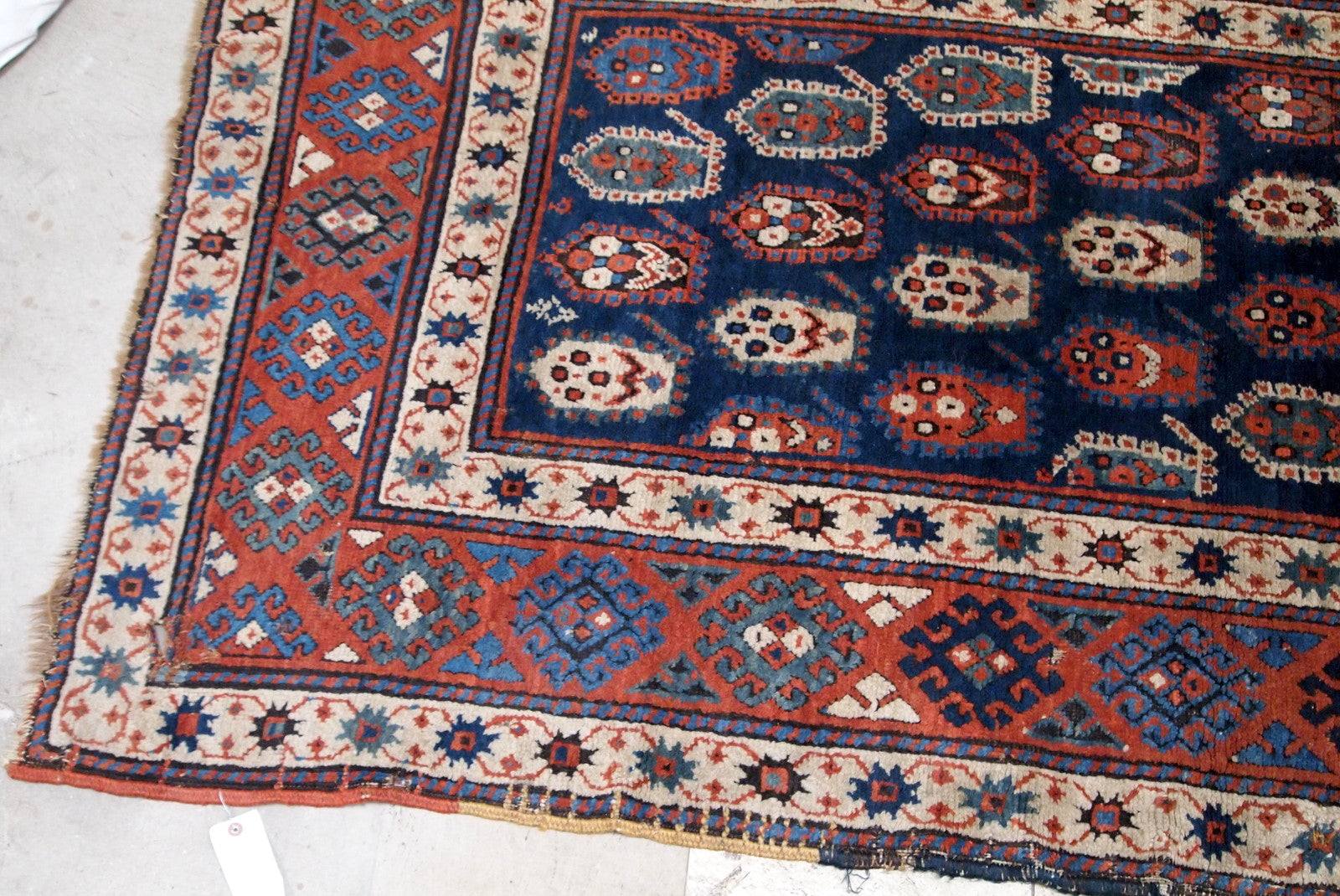 Handmade antique Caucasian Kazak rug 1870s
