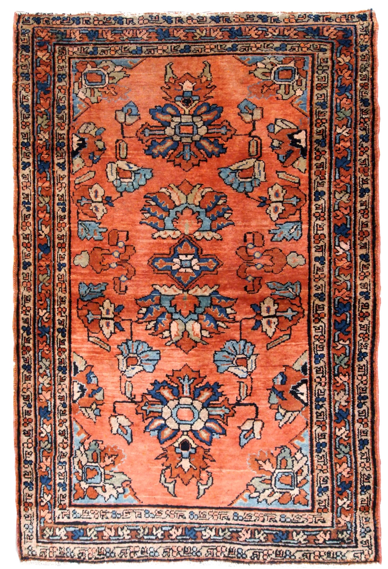 Handmade antique Persian Lilihan rug 1920s