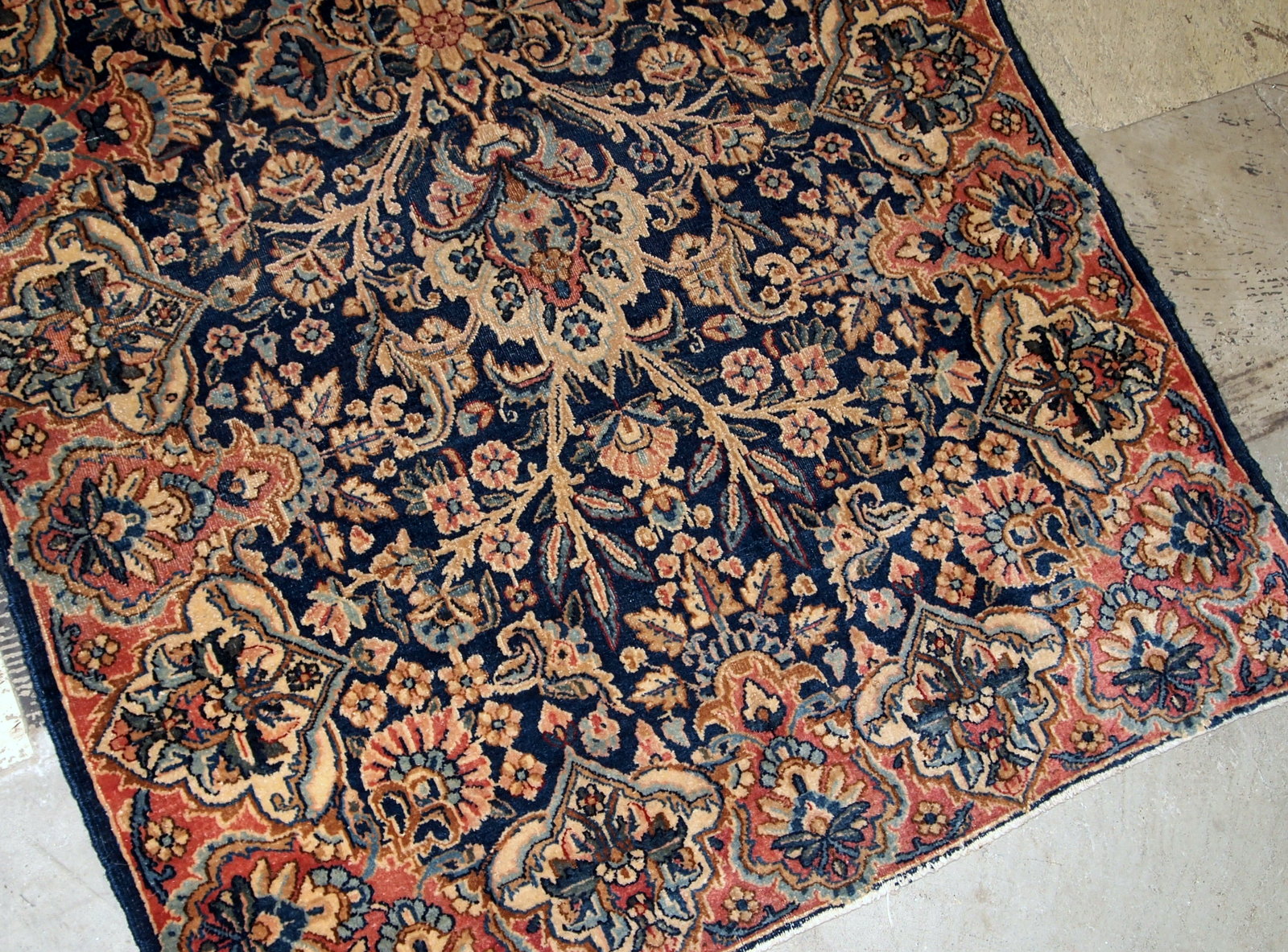 Handmade antique Persian Kerman rug 1920s