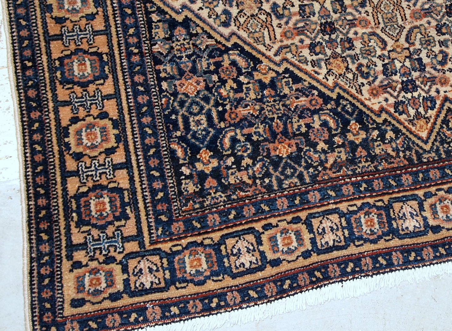 Handmade antique Persian Bibikabab rug 1920s