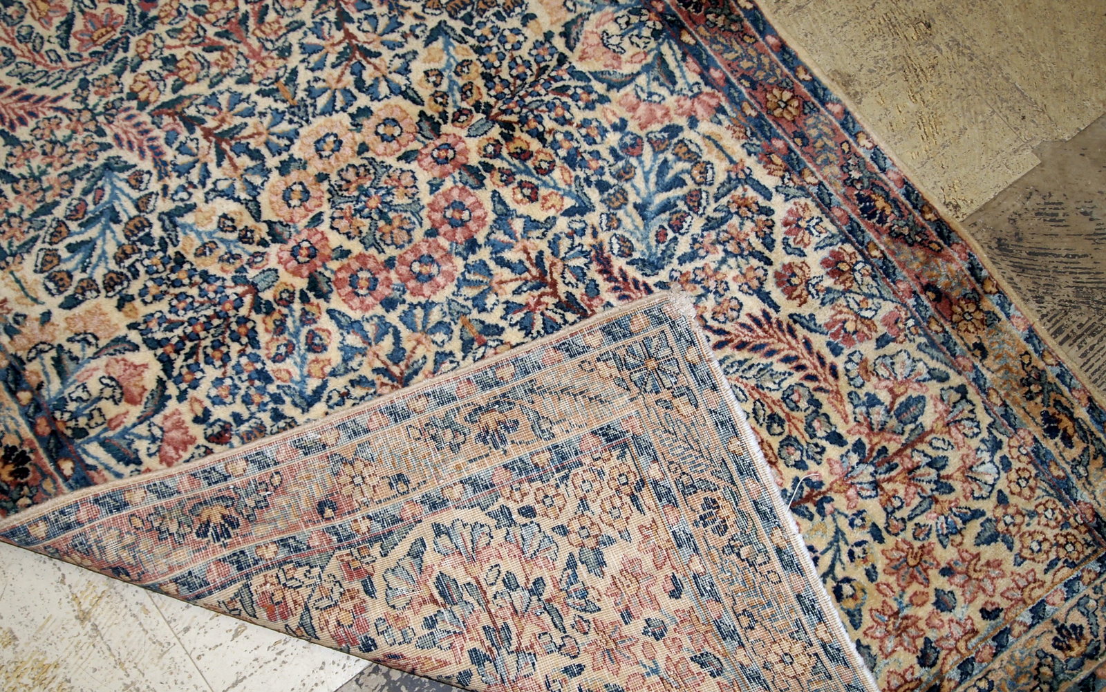 Handmade antique Persian Kerman rug 1920s
