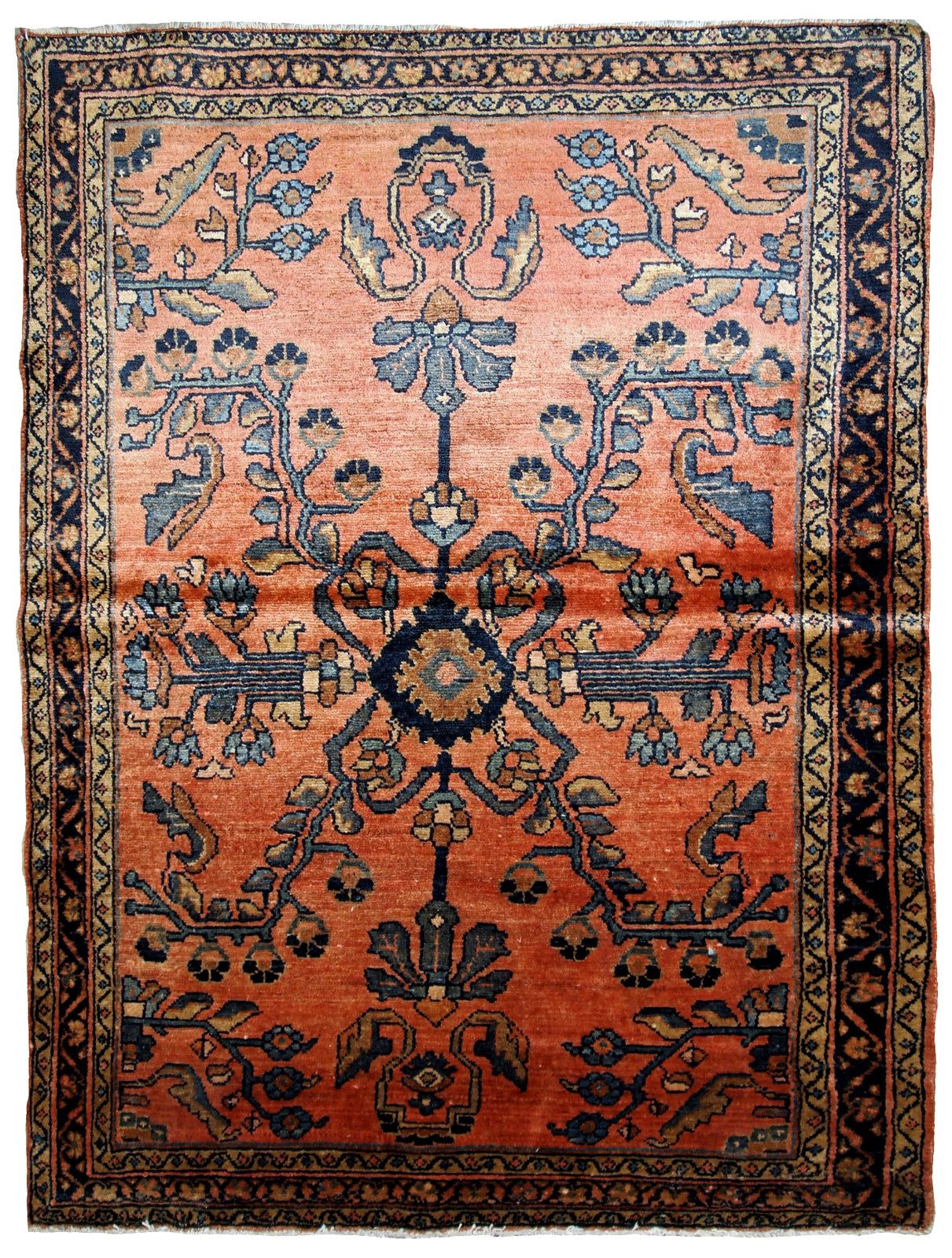 Handmade antique Persian Lilihan rug 1920s