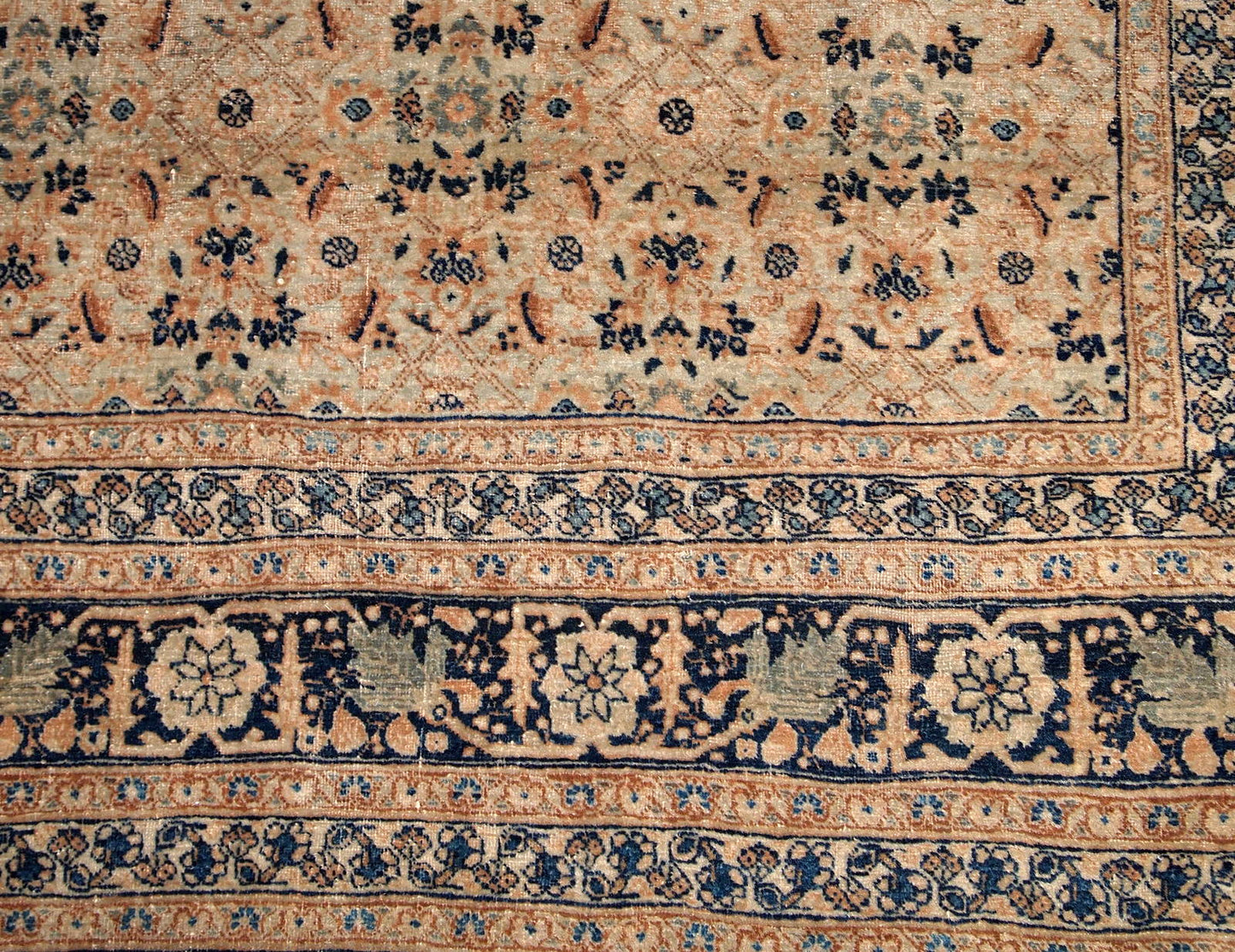 Handmade antique Persian Tabriz Hajalili rug 1880s