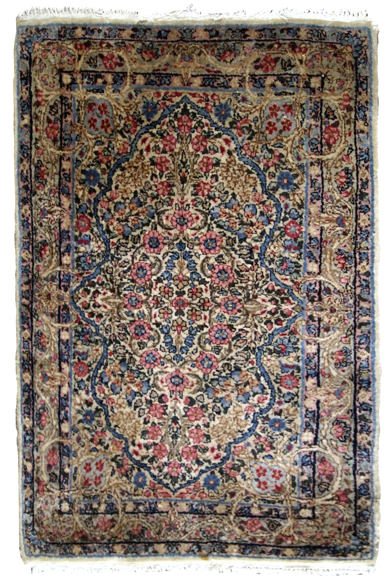 Handmade antique Persian Kerman rug 1920s