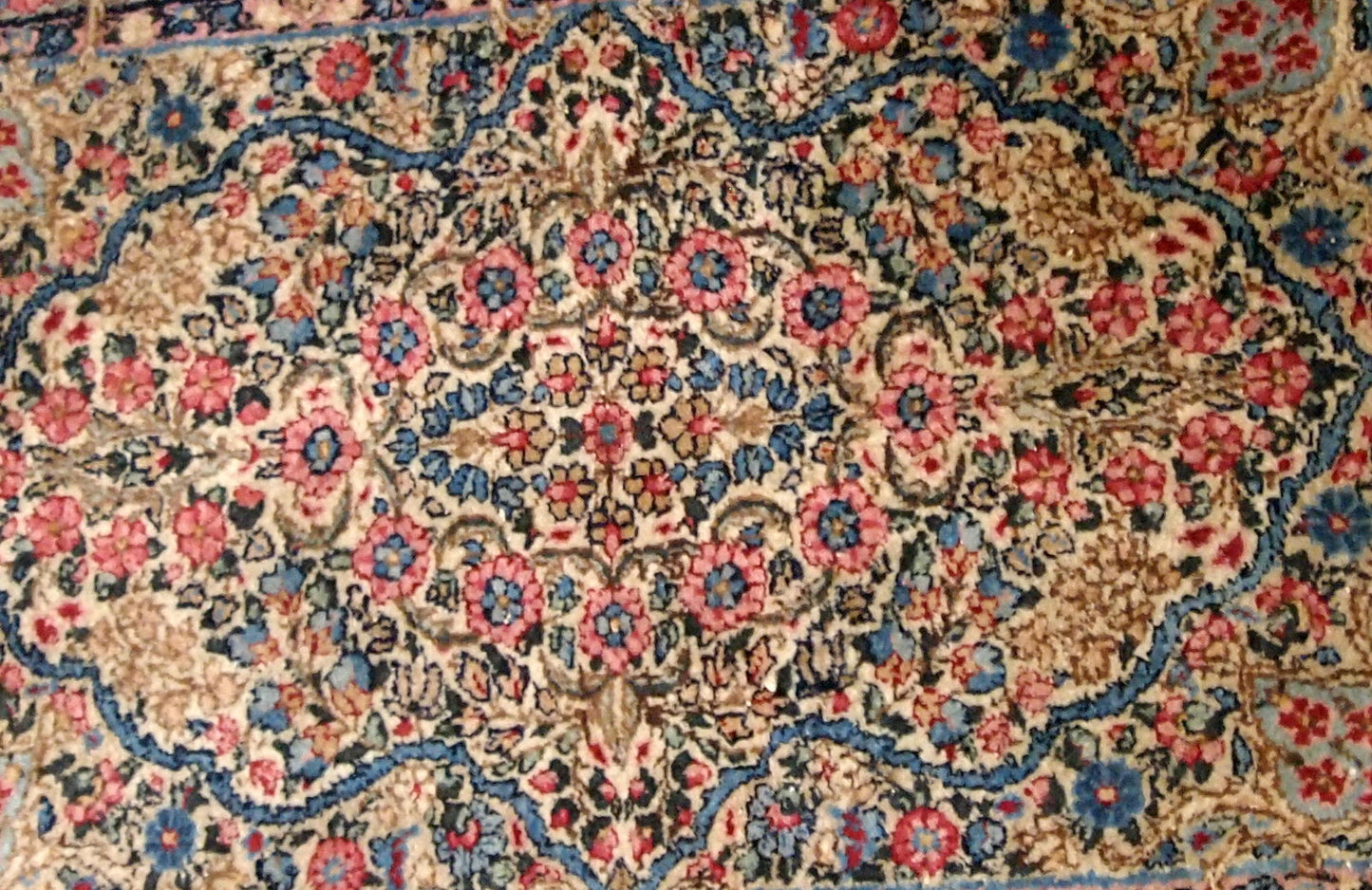Handmade antique Persian Kerman rug 1920s