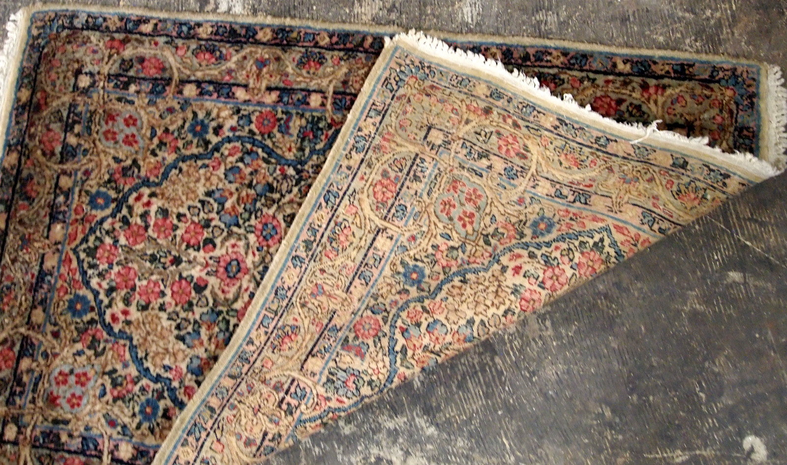 Handmade antique Persian Kerman rug 1920s