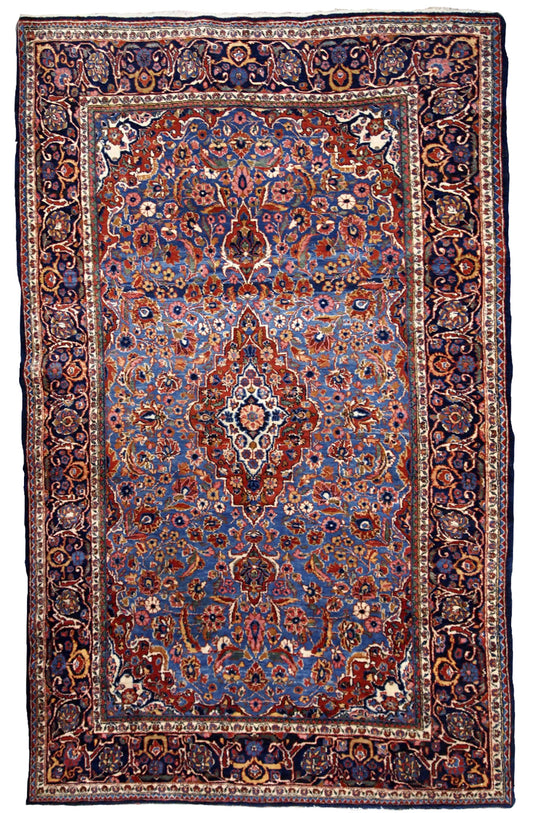 Handmade antique Persian Kashan rug 1900s