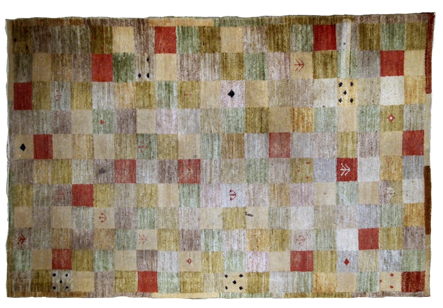 Handmade vintage Modern Chinese rug 4.1' x 6.3' (125cm x 192cm) 1980s - 1B719