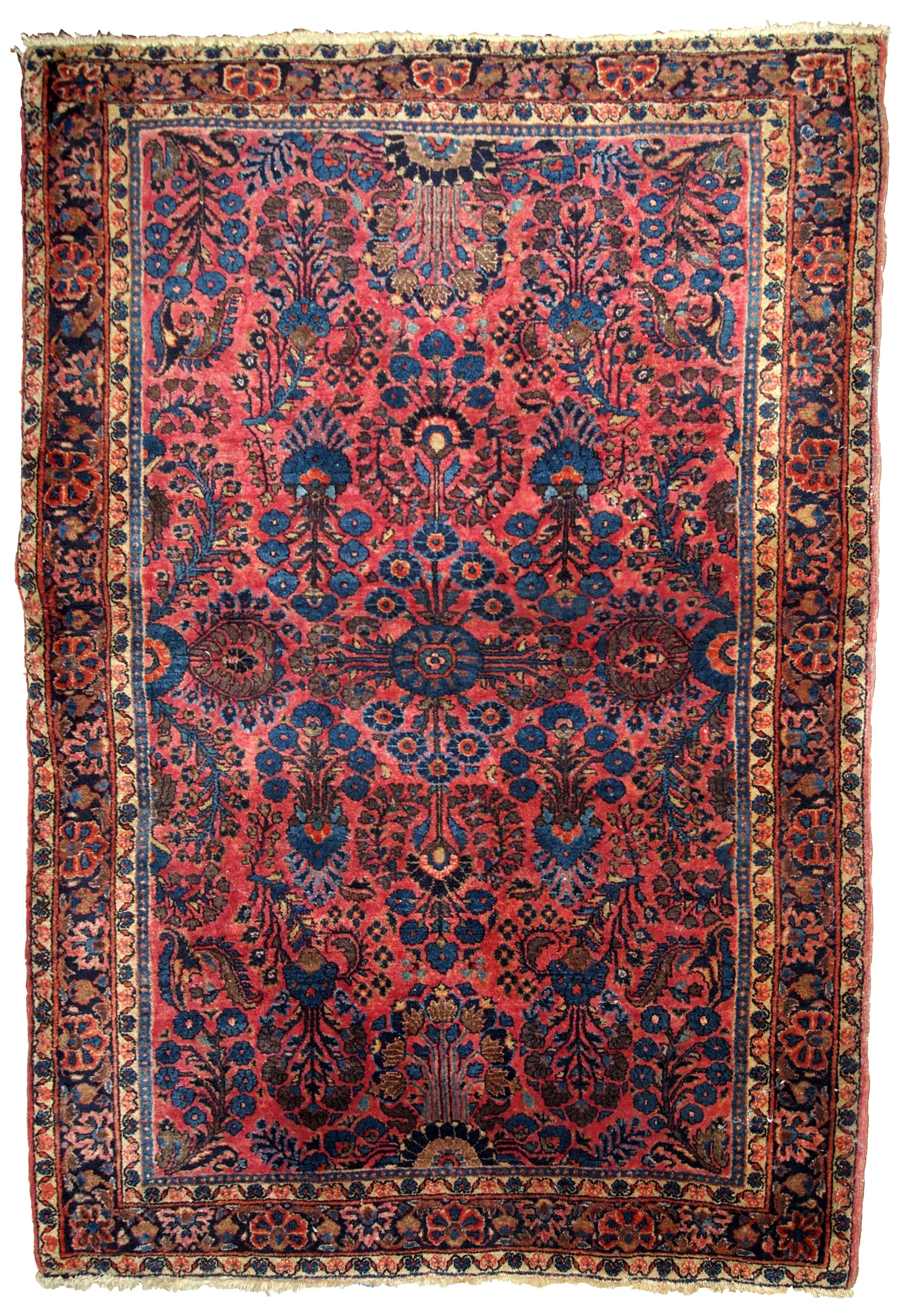 Handmade antique Persian Sarouk rug, 1910s