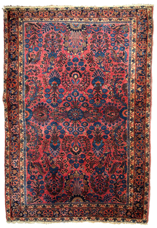 Handmade antique Persian Sarouk rug, 1910s
