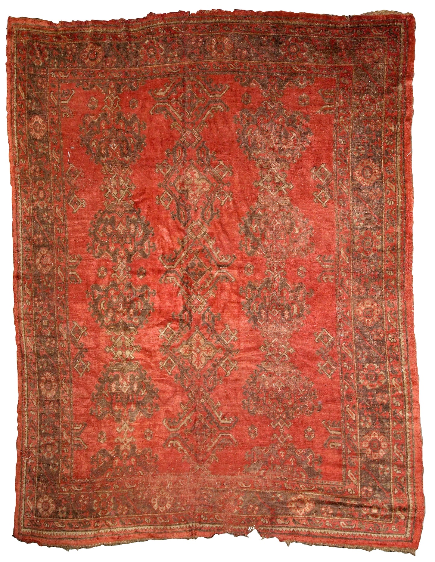 Handmade antique Turkish Oushak rug, 1900s