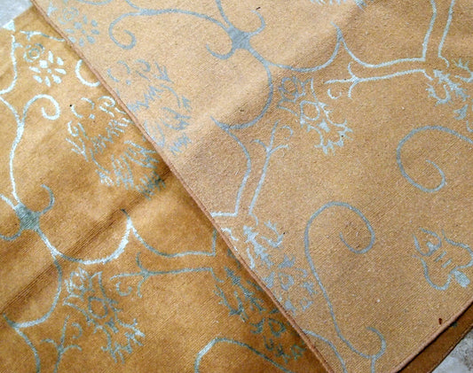 Handmade vintage Tibetan Modern runner with silk, 1980s