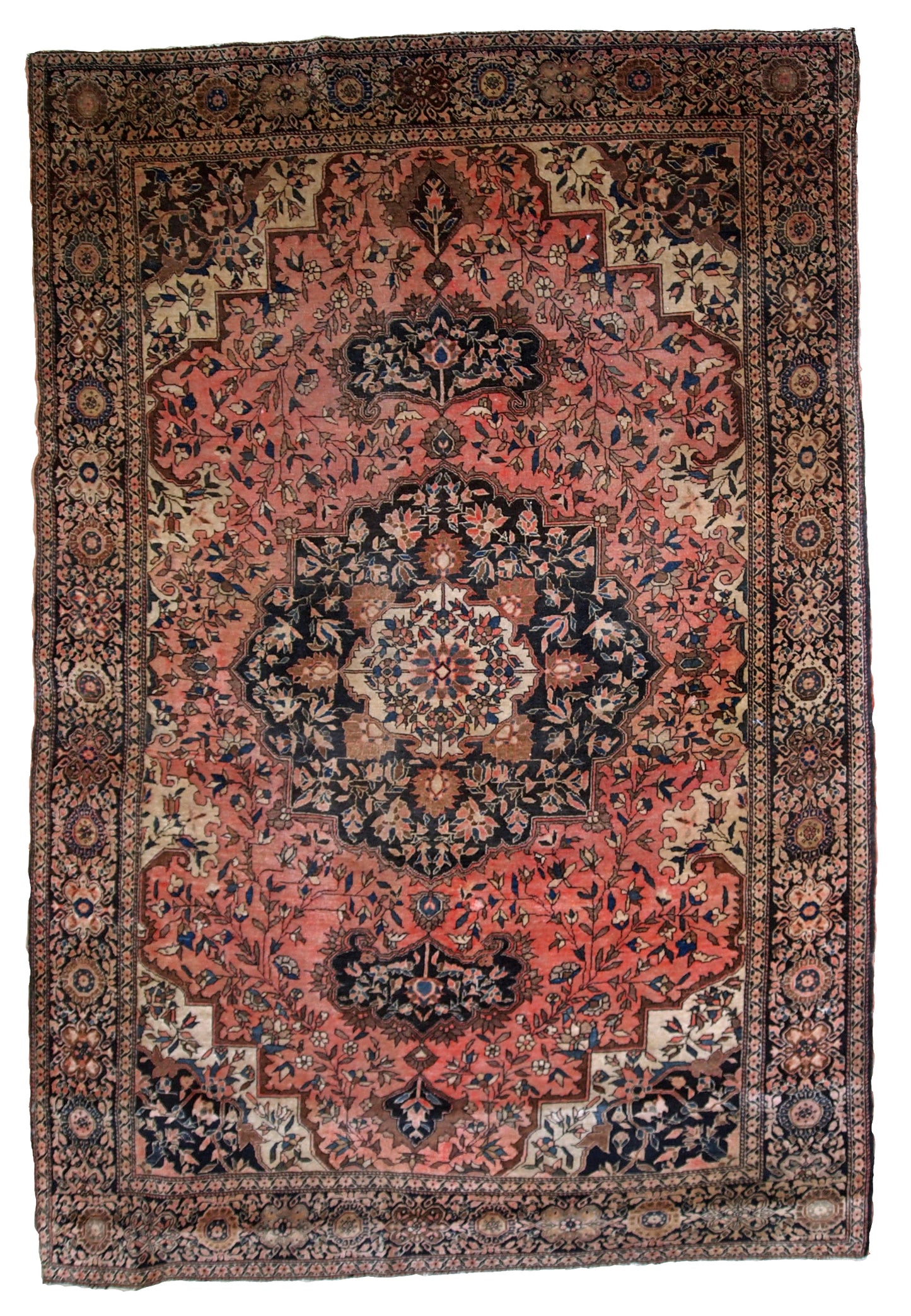 Handmade antique Persian Sarouk Farahan rug, 1880s