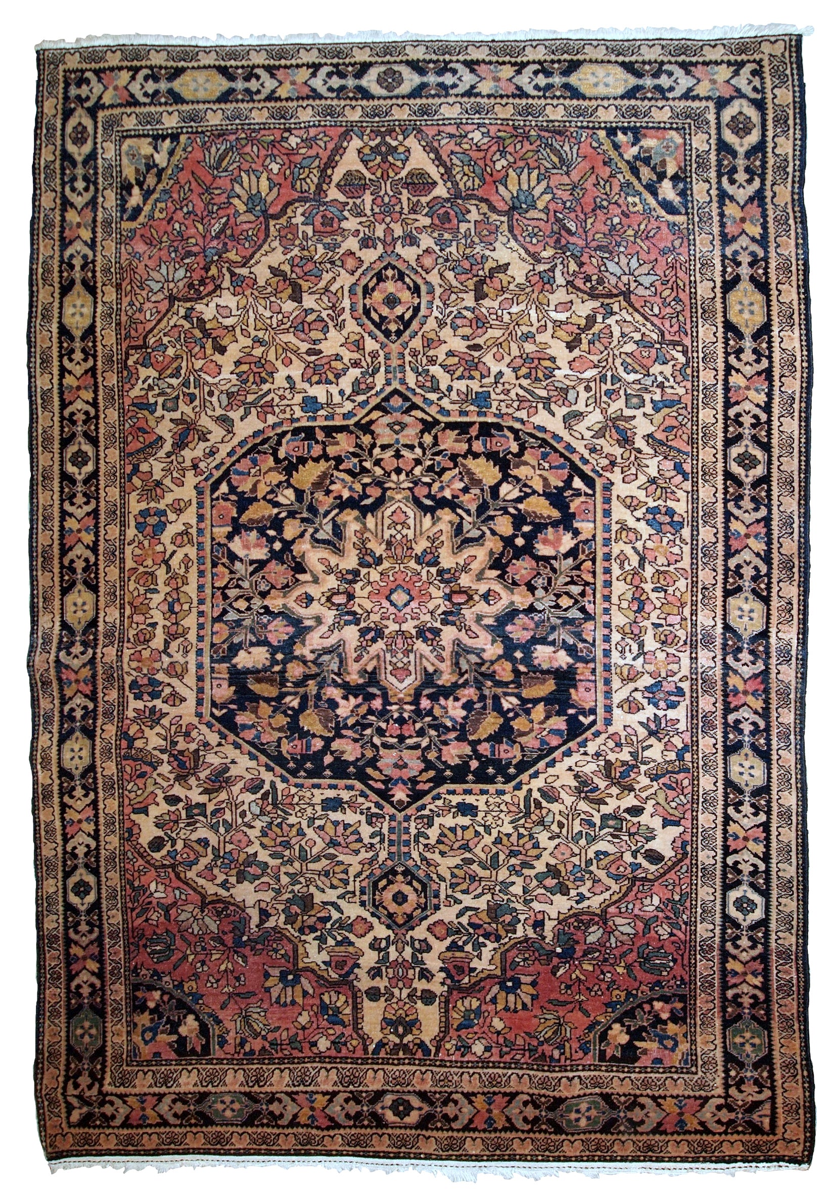 Handmade antique Persian Sarouk Farahan rug, 1900s