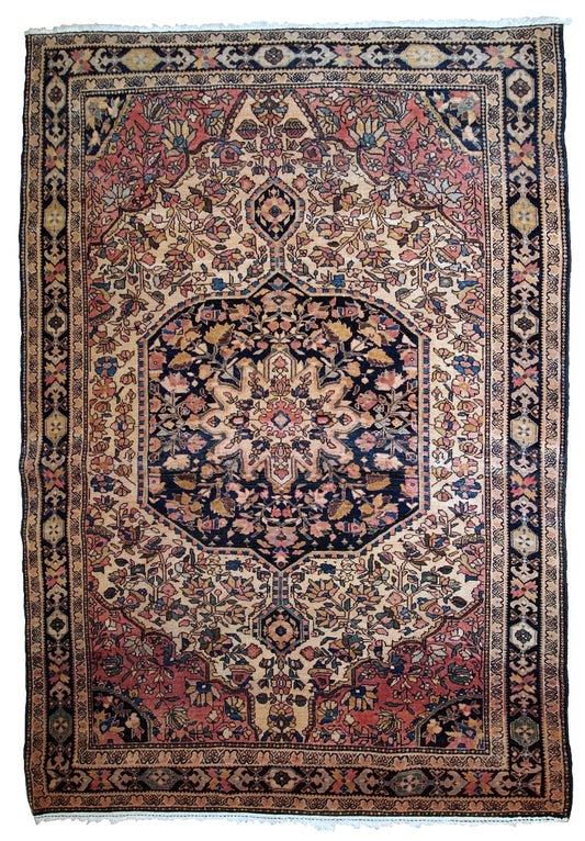 Handmade antique Persian Sarouk Farahan rug, 1900s