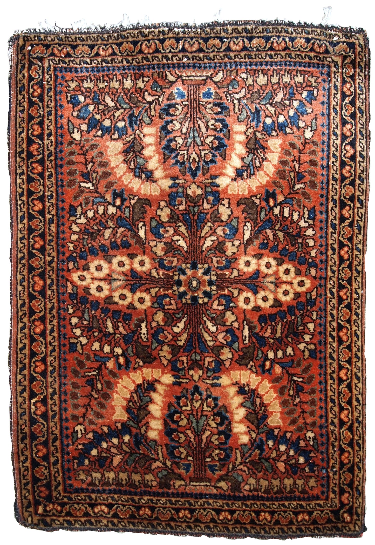 Handmade antique Persian Sarouk rug, 1920s