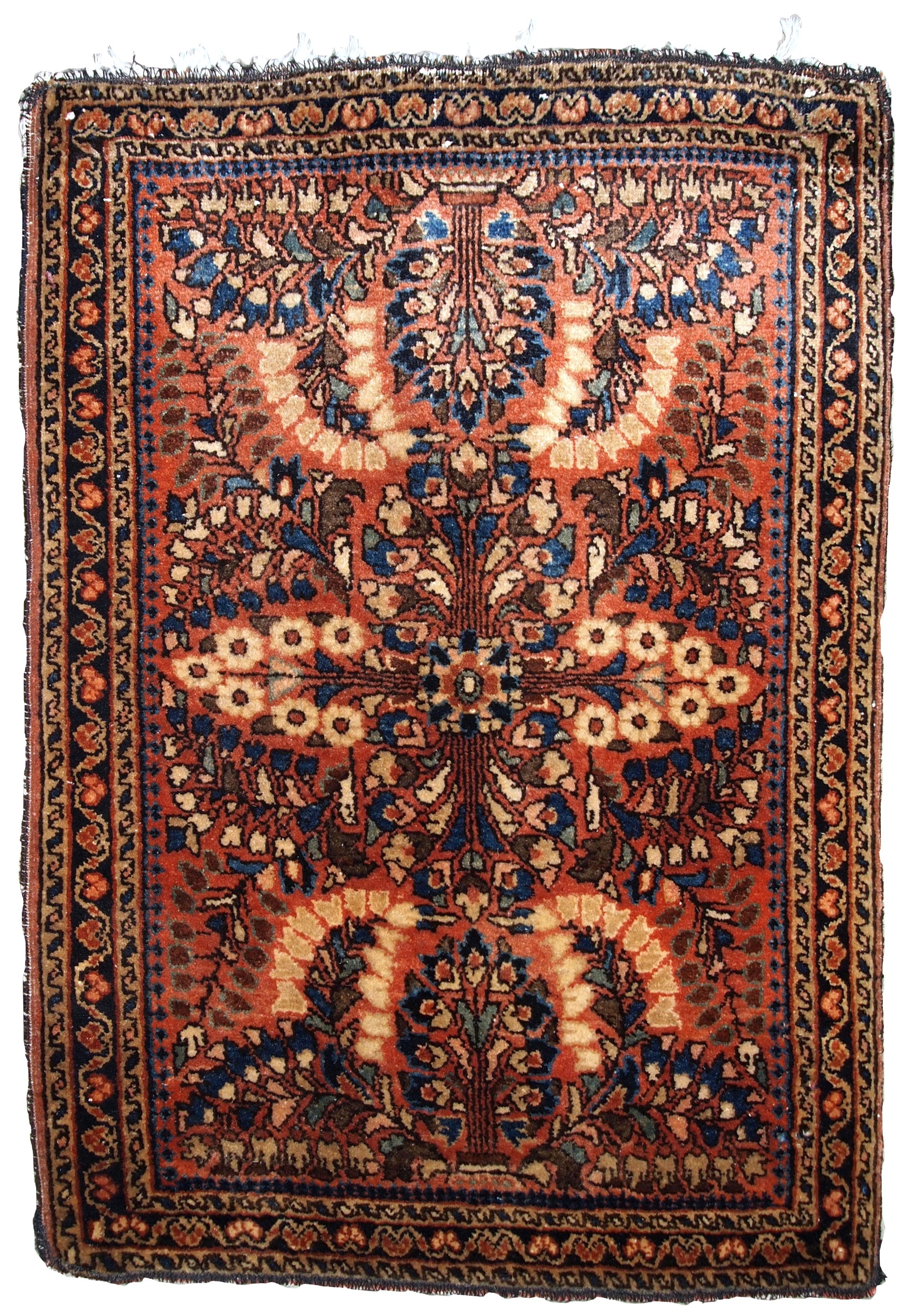 Handmade antique Persian Sarouk rug, 1920s