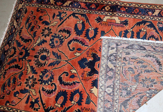 Handmade antique Persian Lilihan rug, 1920s