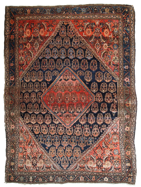 Handmade antique Persian Farahan rug, 1900s