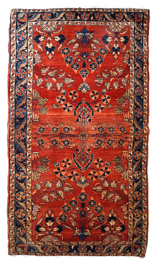 Handmade antique Persian Sarouk Mahajeran rug, 1900s