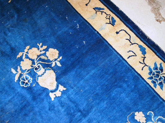 Handmade antique Peking Chinese rug 1900s