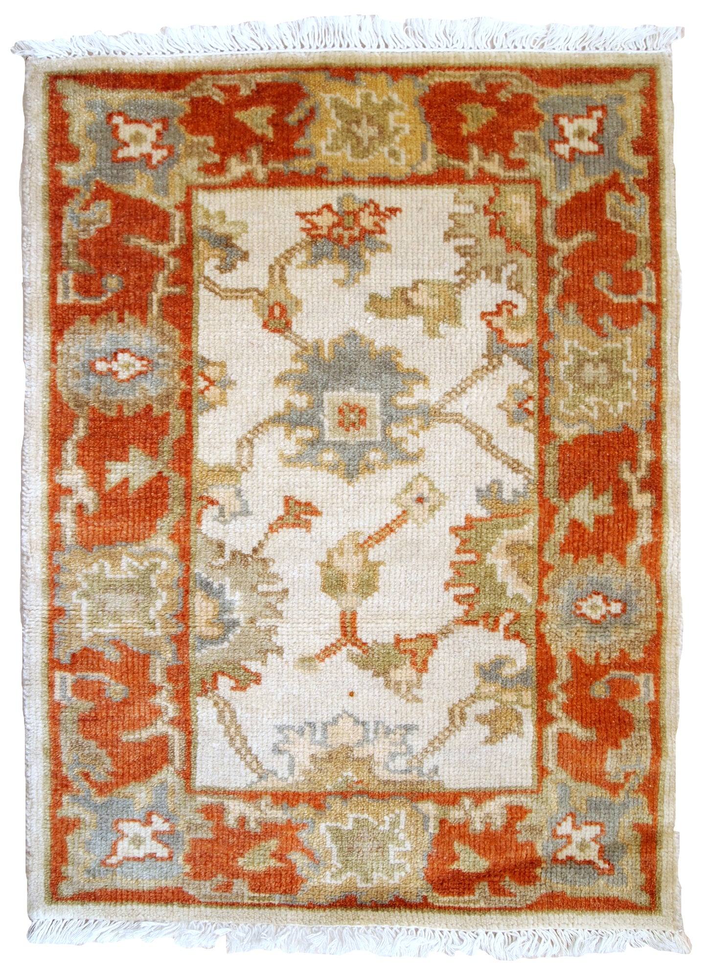Handmade vintage Indo-Mahal rug 1980s