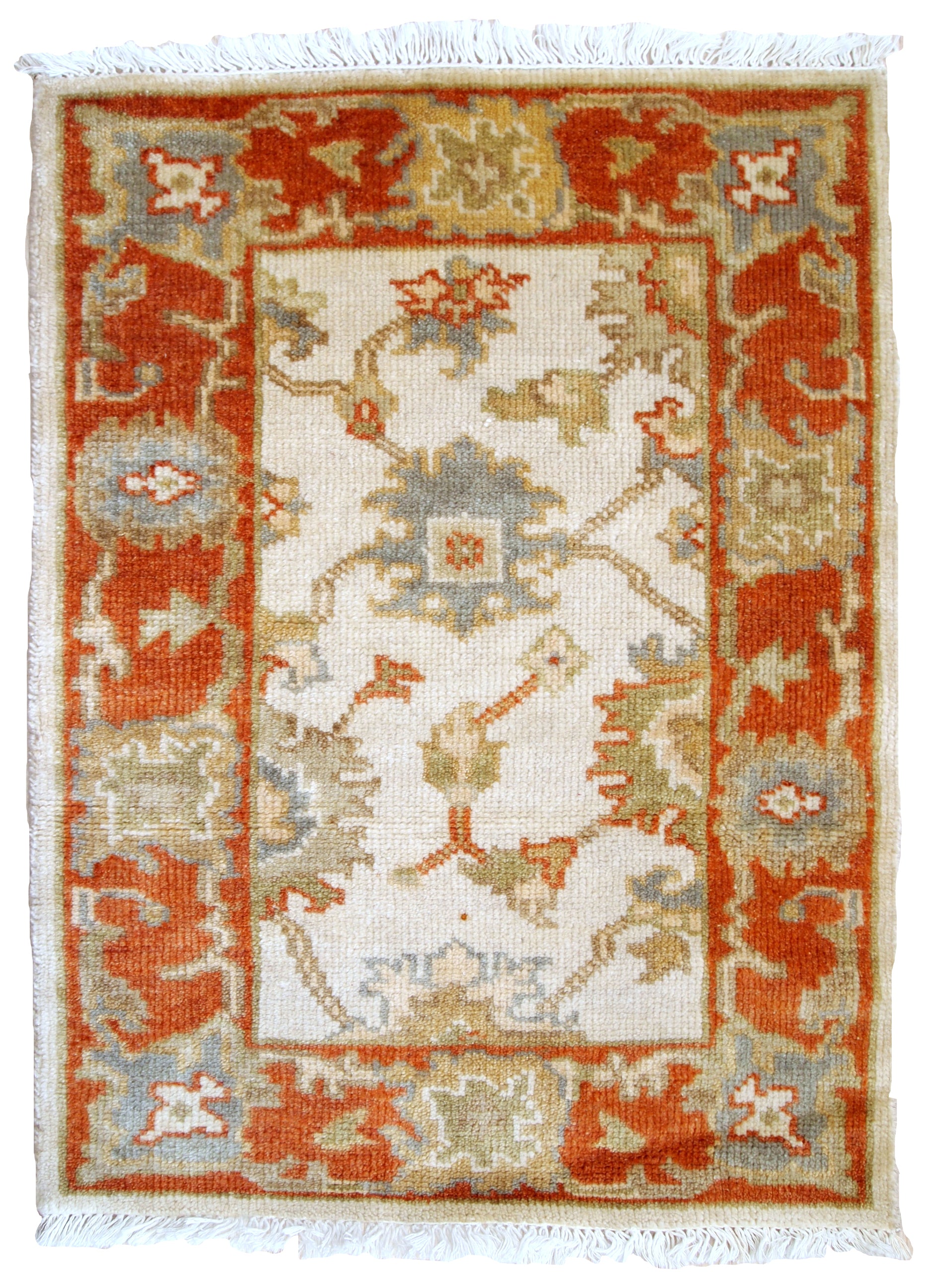 Handmade vintage Indo-Mahal rug 1980s