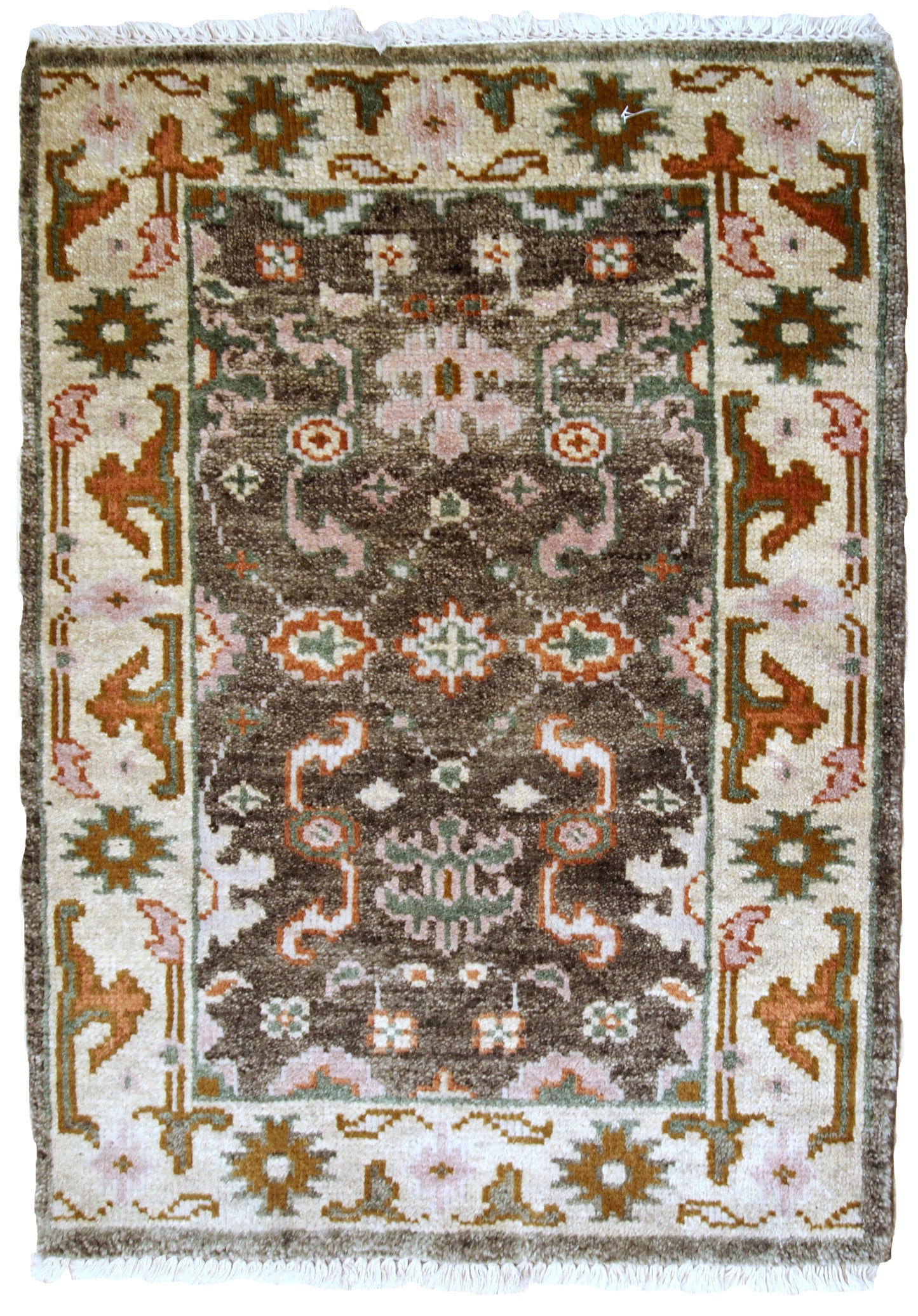 Handmade vintage Indo-Mahal rug 1980s