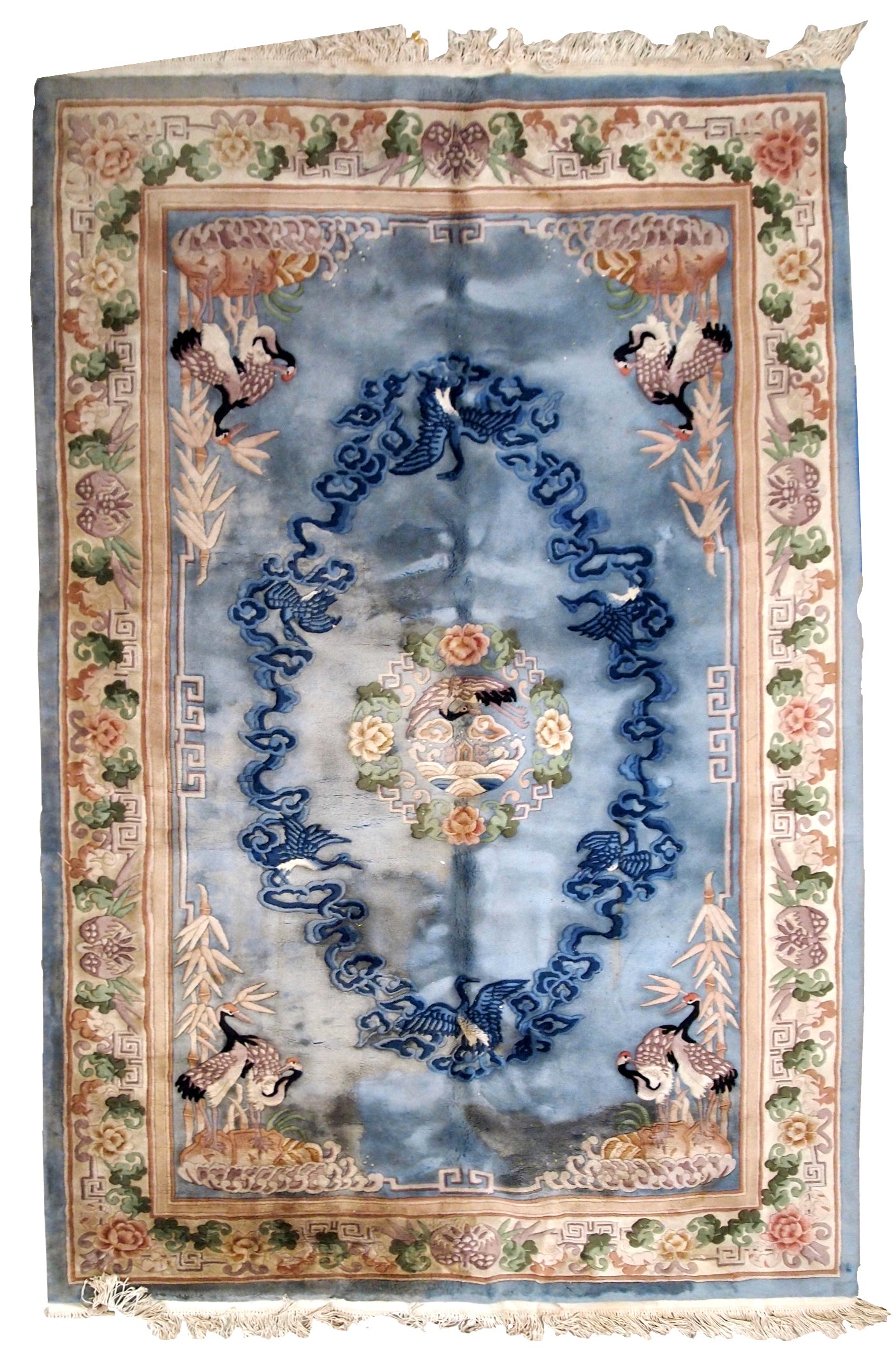 Handmade vintage Art Deco Chinese rug 1940s
