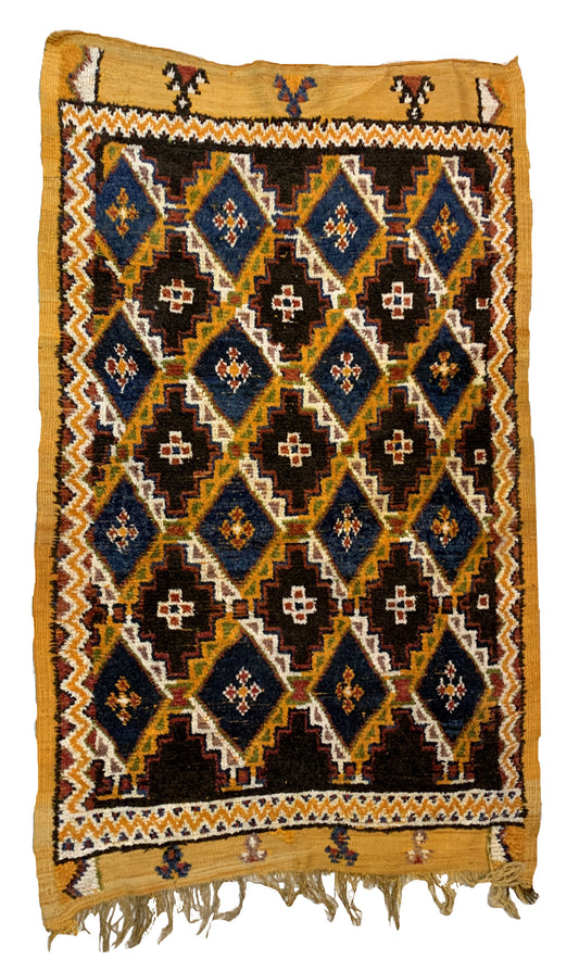 Handmade antique Moroccan Berber rug 1880s