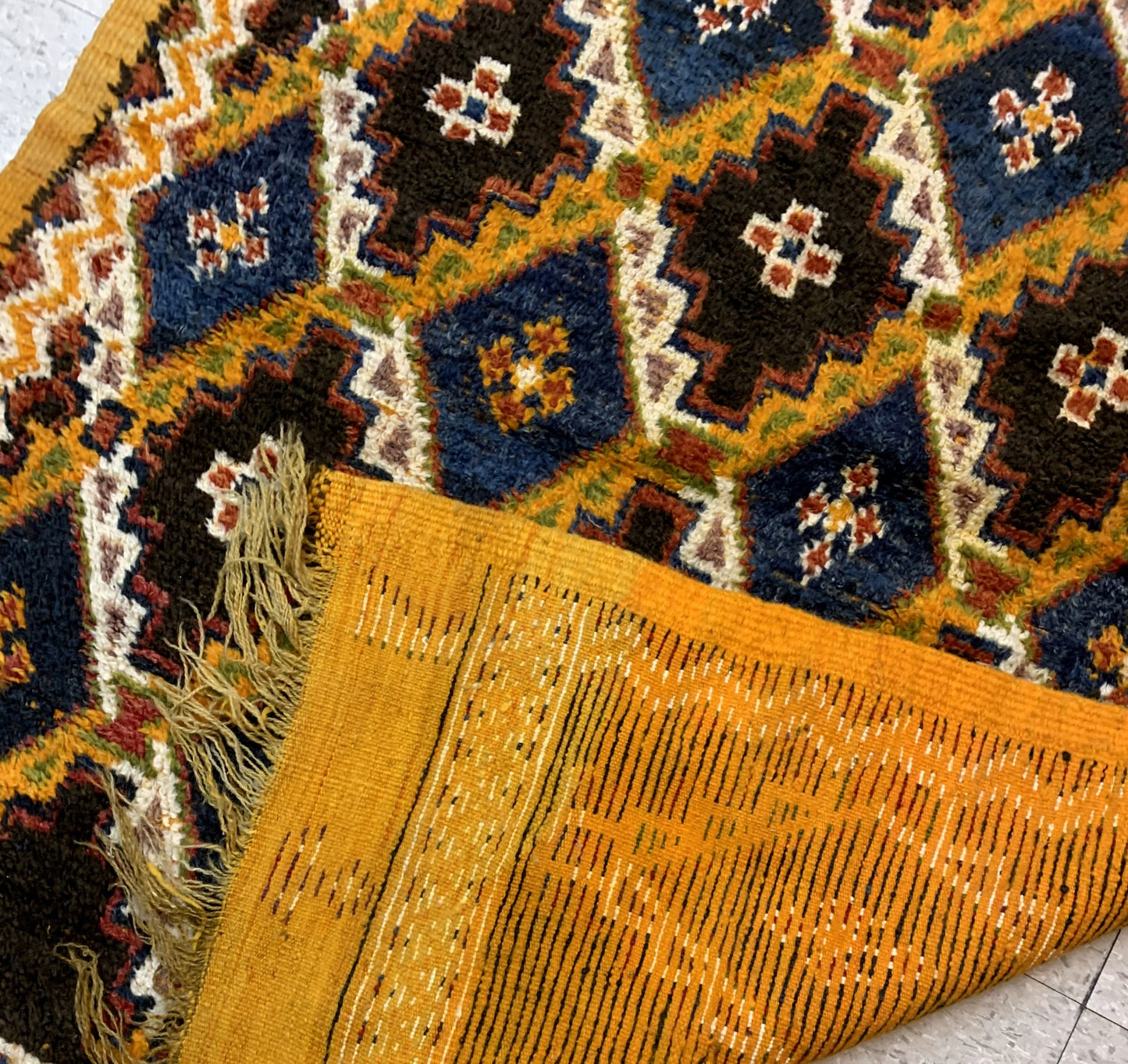 Handmade antique Moroccan Berber rug 1880s