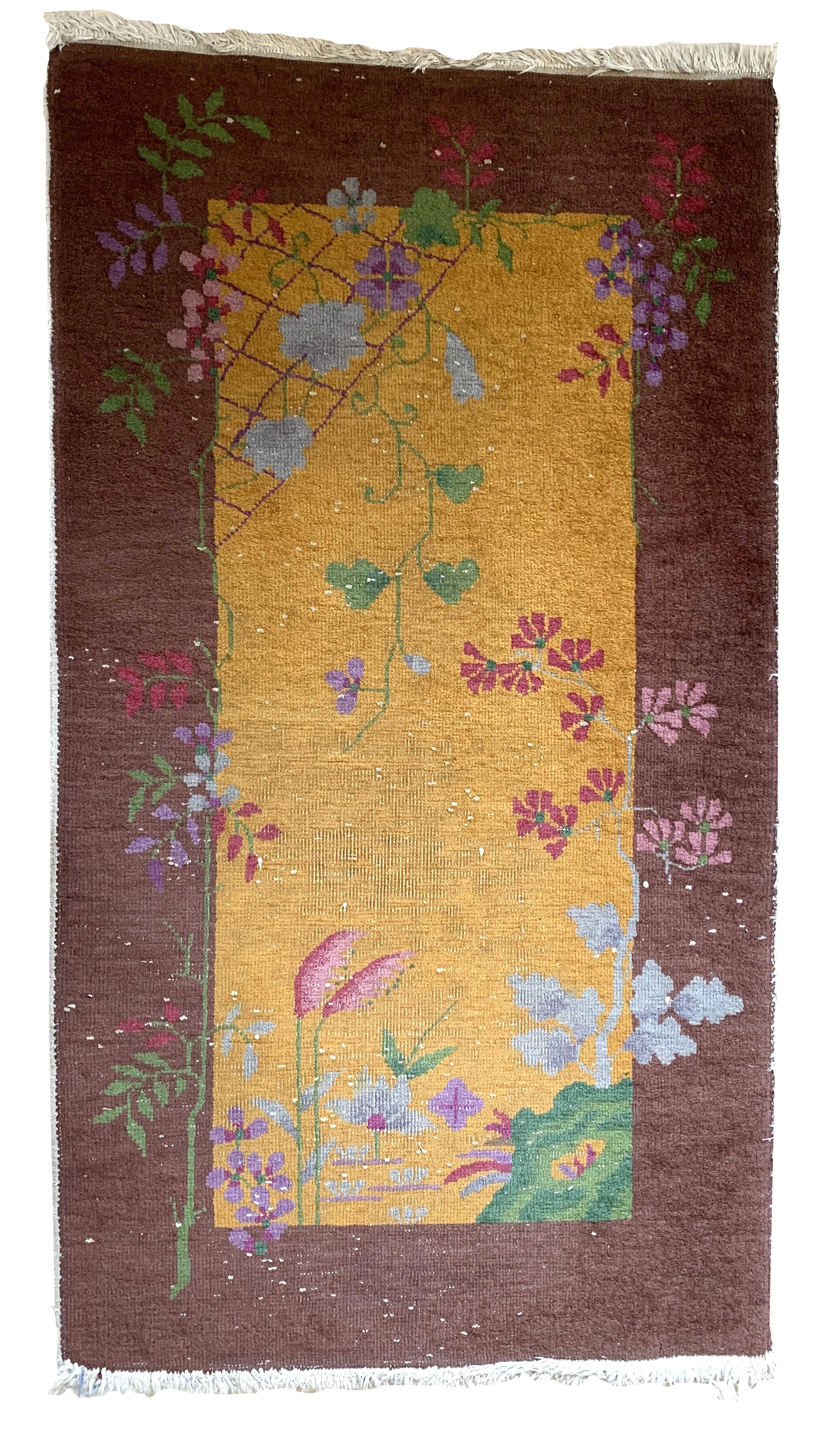 Handmade antique Art Deco Chinese rug 1920s
