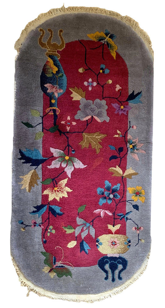 Handmade antique Art Deco Chinese rug 1920s