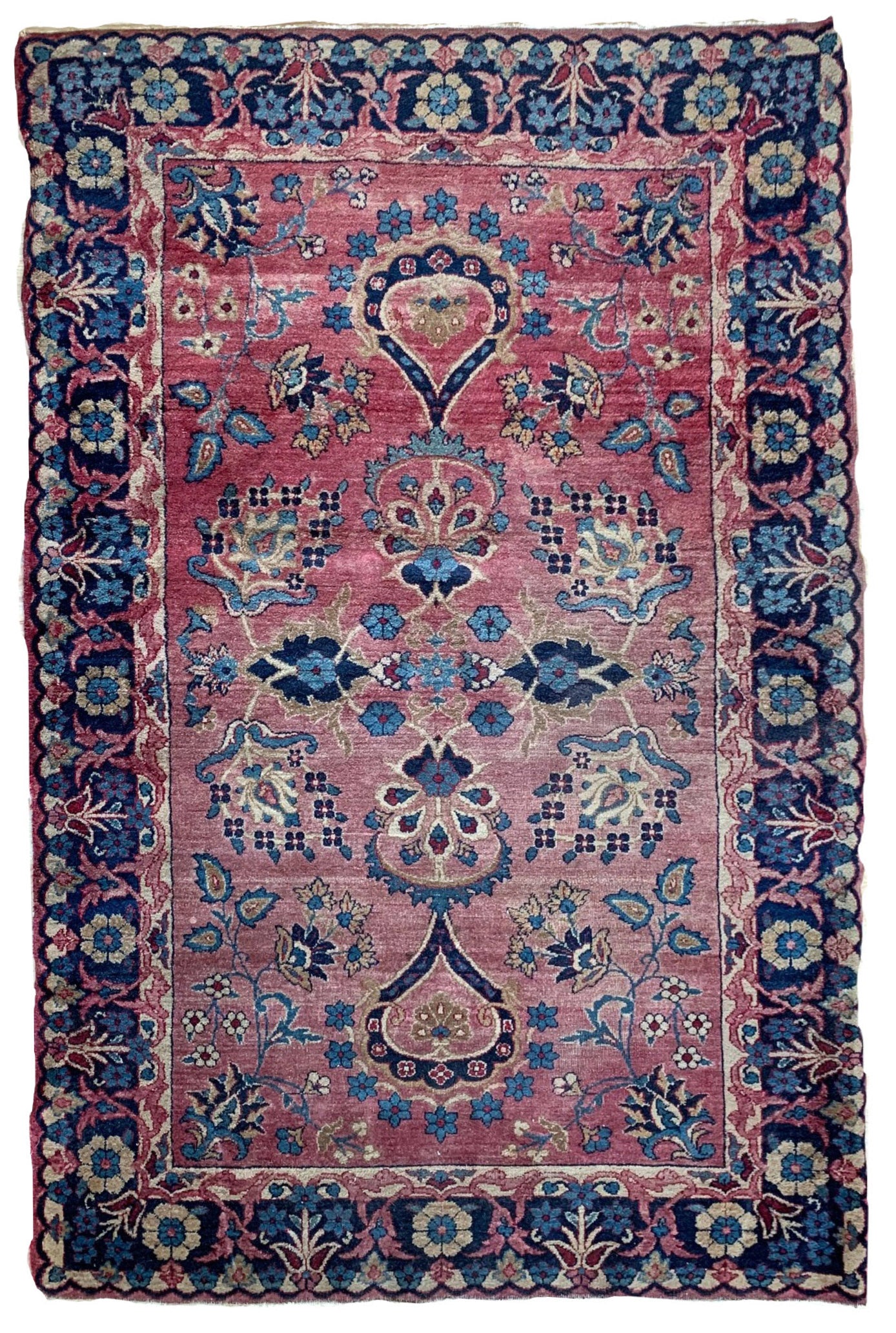 Handmade antique Persian Kerman rug 1900s