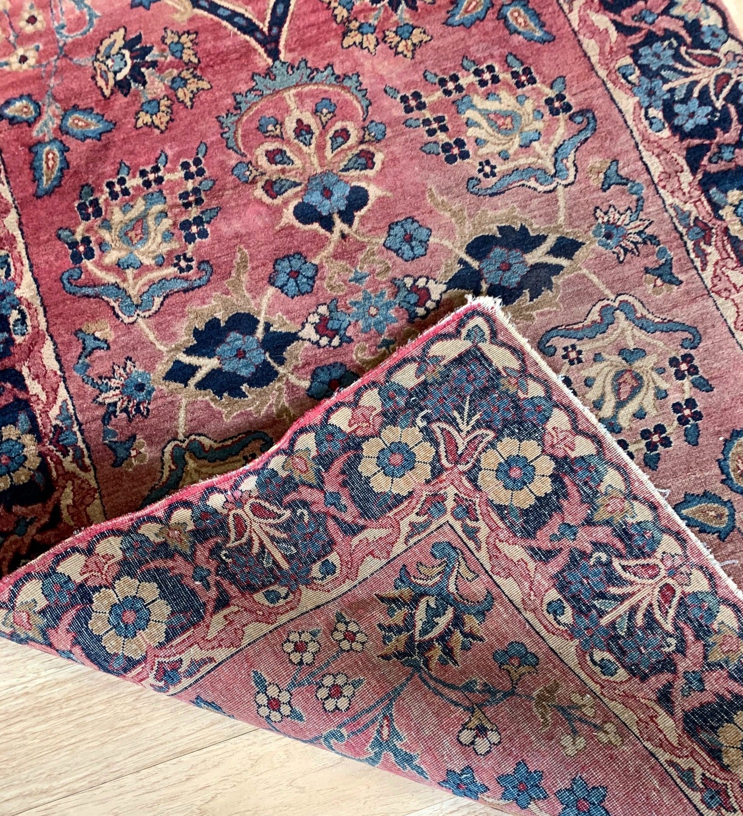 Handmade antique Persian Kerman rug 1900s