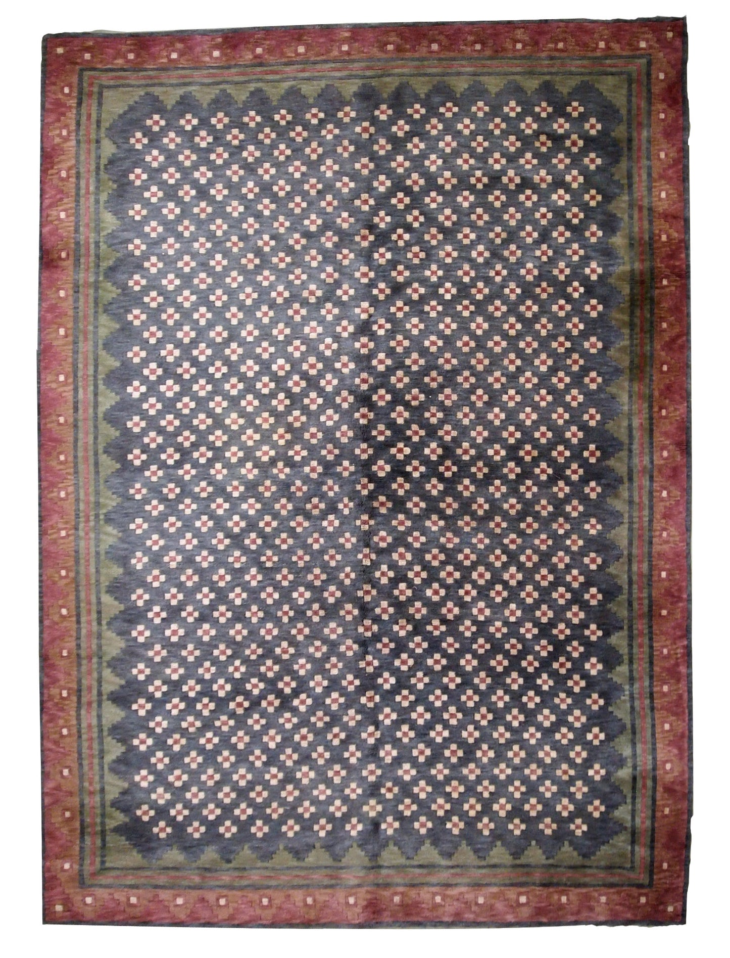 Handmade vintage Mongolian modern rug 1960s