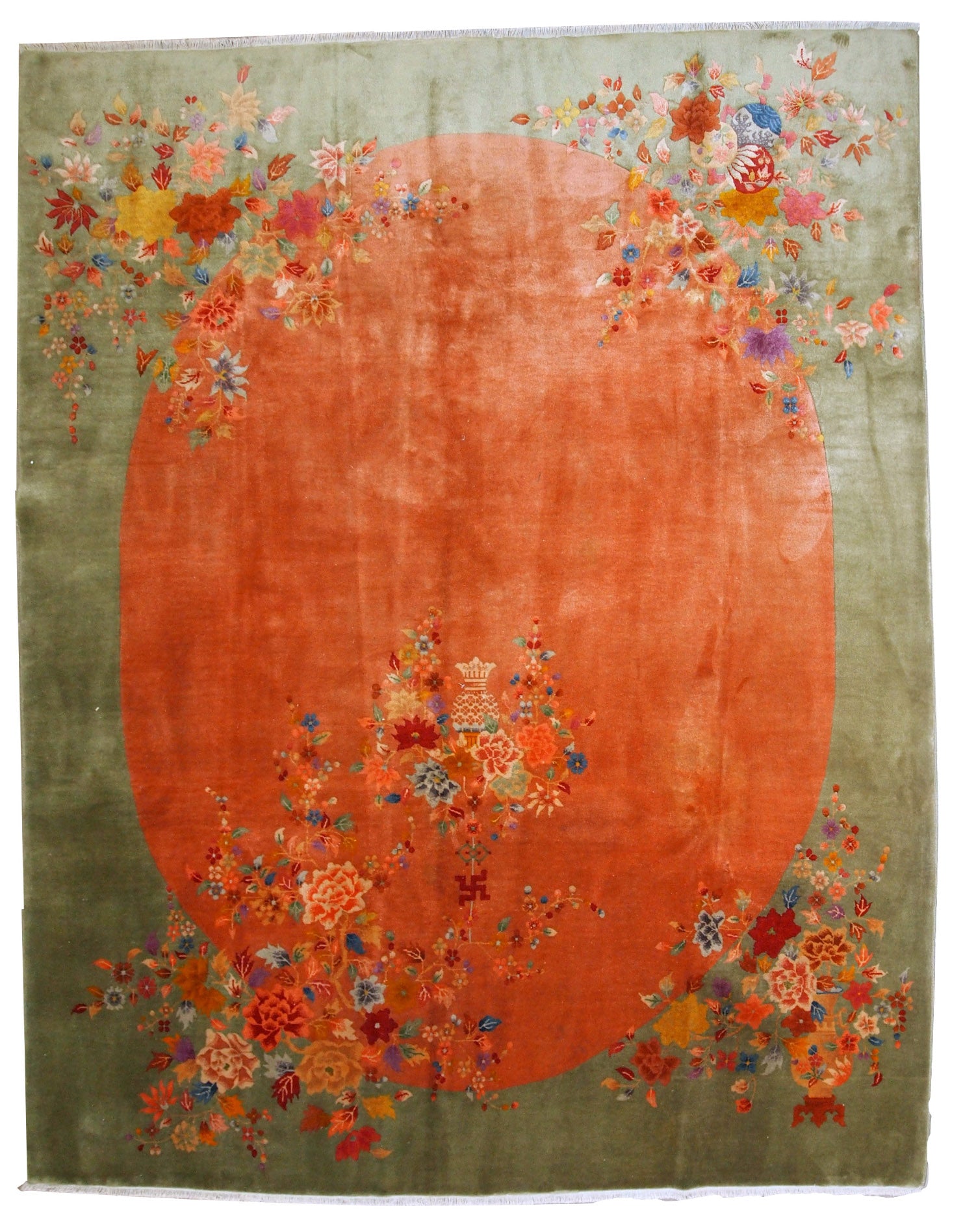 Handmade antique Art Deco Chinese rug 1920s