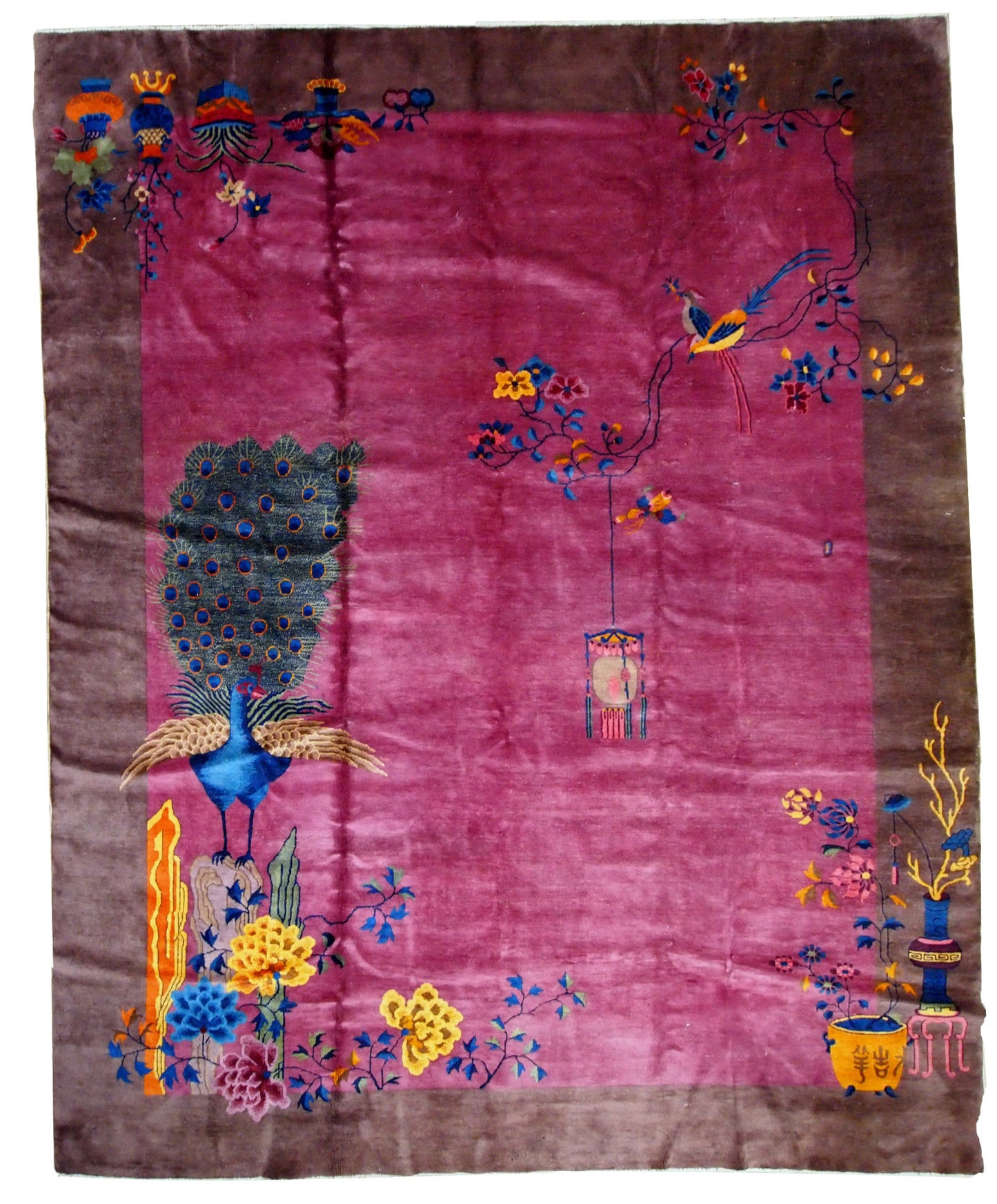 Handmade antique Art Deco Chinese rug 1920s