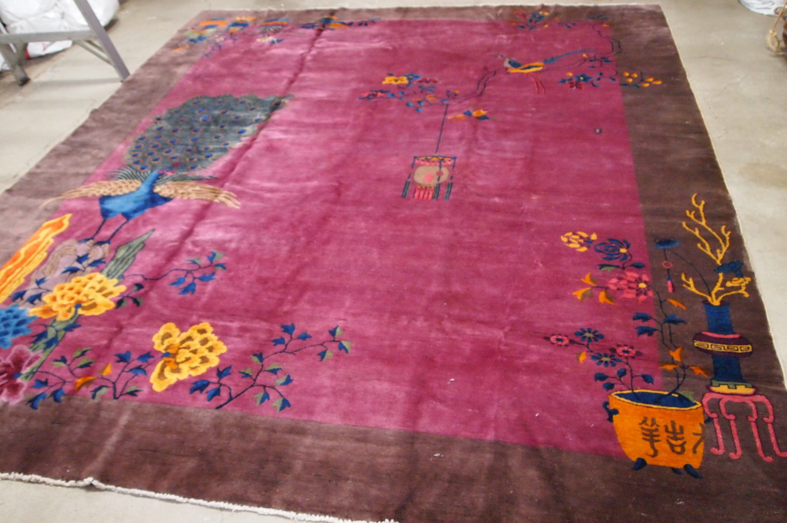 Handmade antique Art Deco Chinese rug 1920s