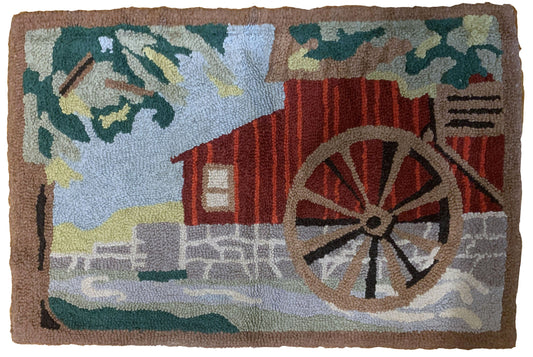 Handmade antique American Hooked rug 1930s