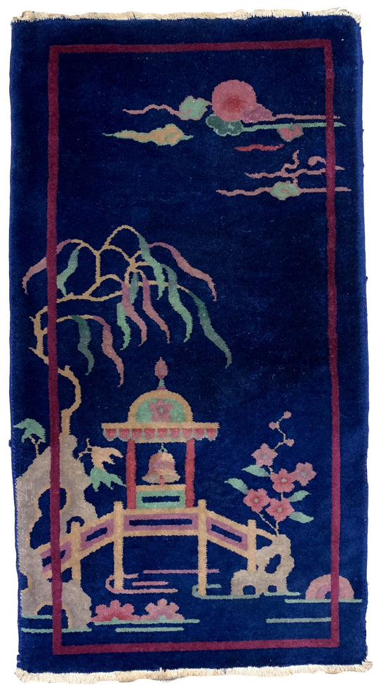 Handmade antique Art Deco Chinese rug 1920s