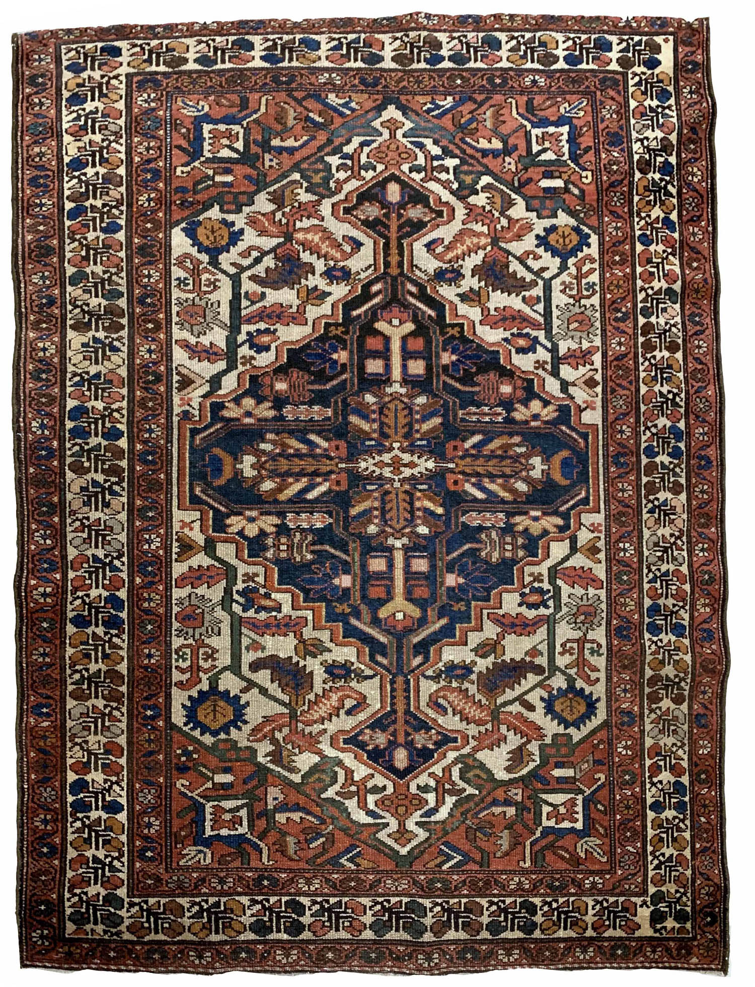 Handmade antique Persian Malayer rug 1920s