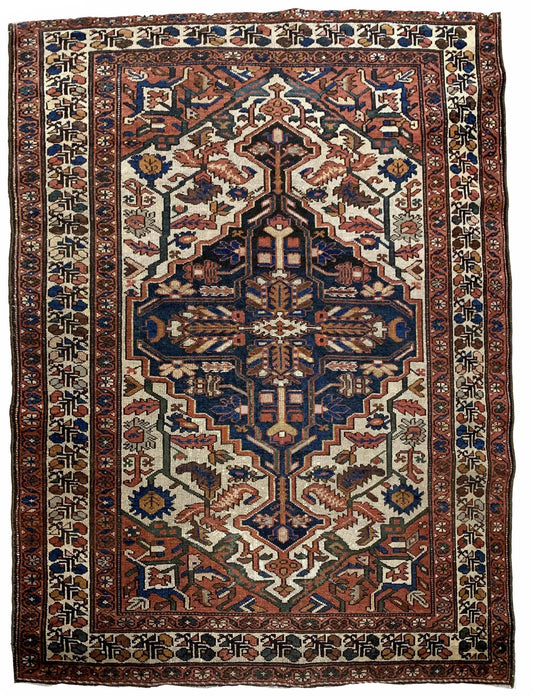 Handmade antique Persian Malayer rug 1920s