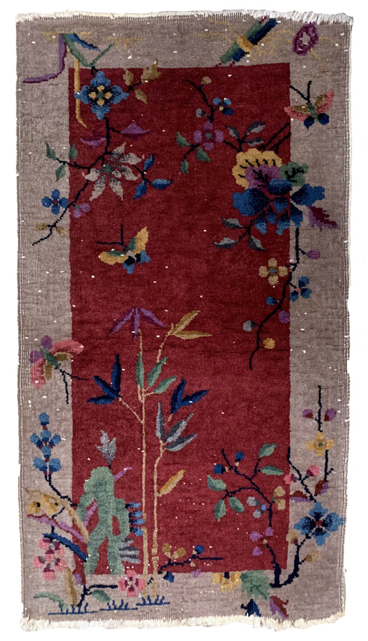 Handmade antique Art Deco Chinese rug 1920s